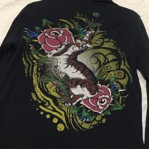 Rhine-stone studded tiger print jacket